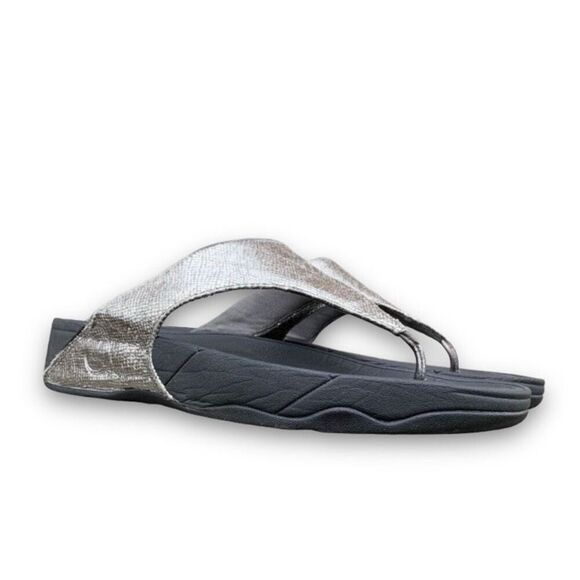 FitFlop Lulu Shimmer Print Flip Flop Comfort Platform Sandal Women’s size 10 - Picture 11 of 14